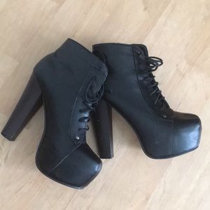 Glaze Heeled Booties, Black, 6-in Heel